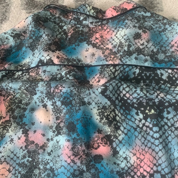 Zadig & Voltaire Button Down Top Blouse blue pink black Size S - Picture 6 of 7